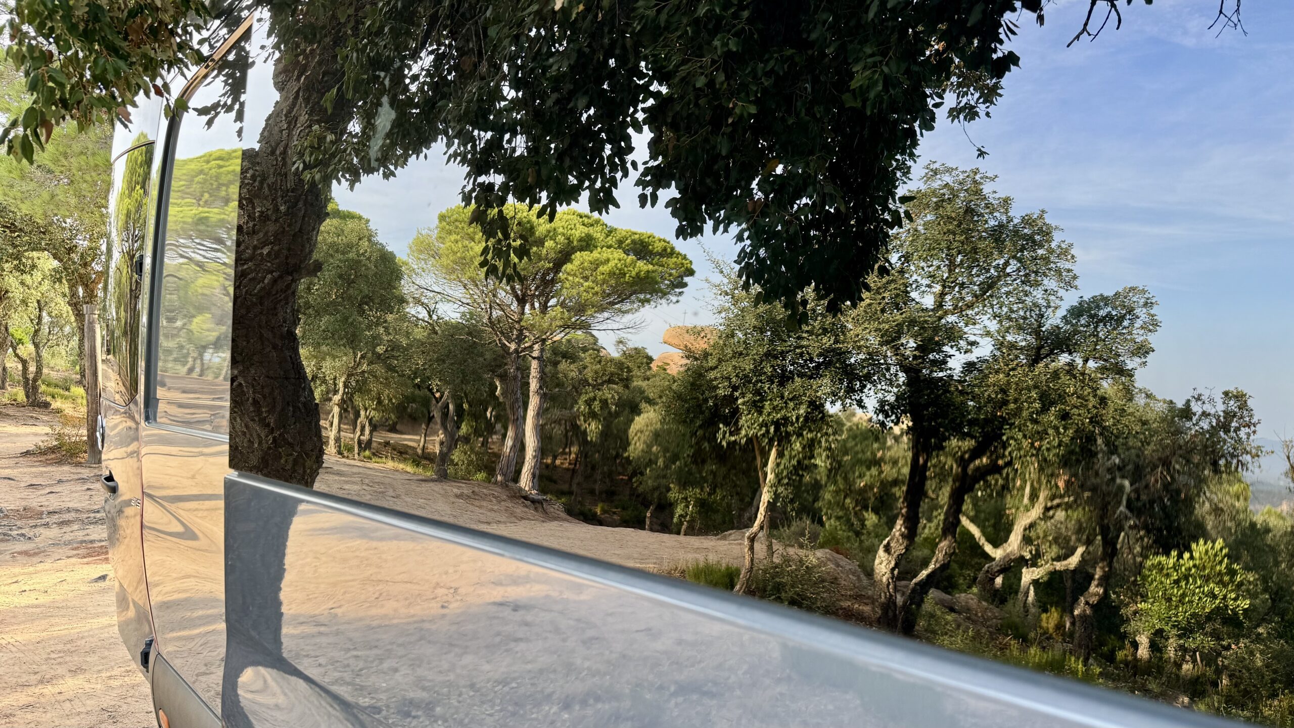 Van window reflections